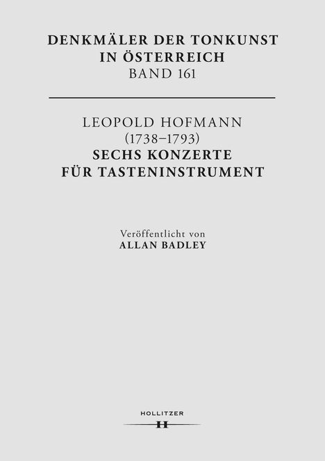 Leopold Hofmann (1738-1793). Six Keyboard Concerti, Buch