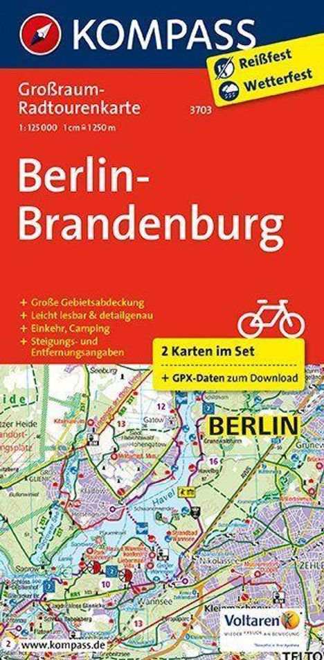 KOMPASS Großraum-Radtourenkarte Berlin-Brandenburg, Karten