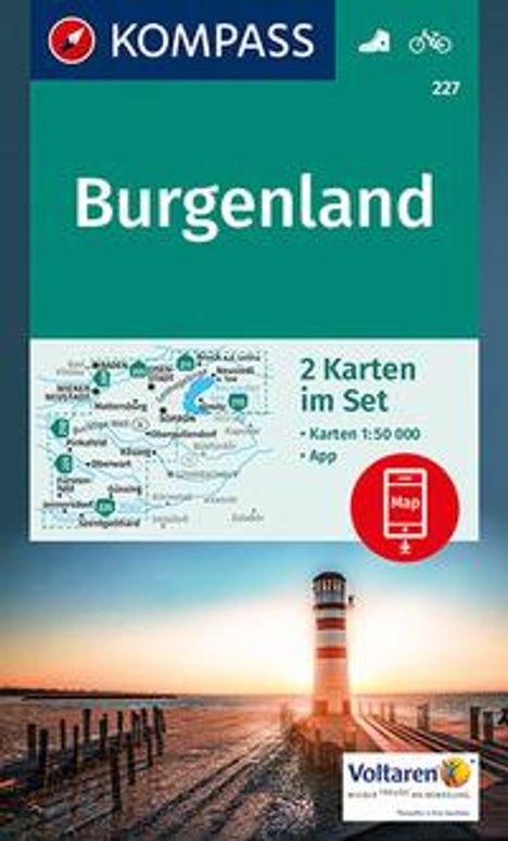 KOMPASS Wanderkarten-Set 227 Burgenland (2 Karten) 1:50.000, Karten