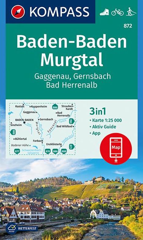 Baden-Baden, Murgtal, Gaggenau, Gernsbach, Bad Herrenalb 1:25 000, Karten