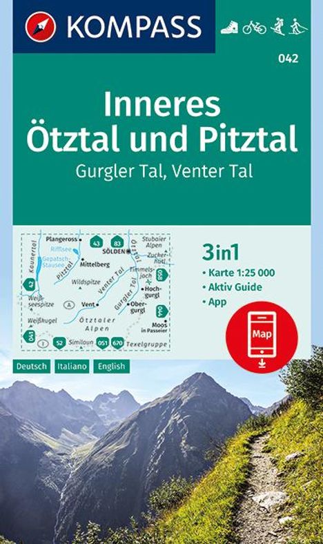 Inneres Ötztal und Pitztal, Gurgler Tal, Venter Tal 1:25 000, Karten