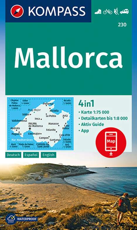 KOMPASS Wanderkarte 230 Mallorca 1:75.000, Karten