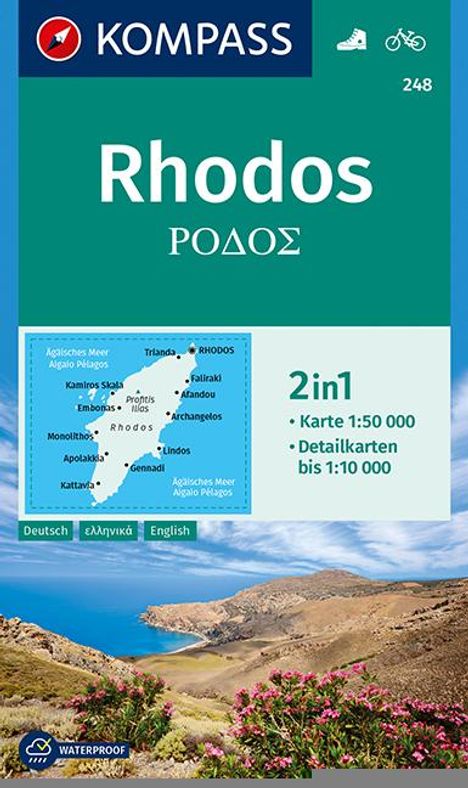 KOMPASS Wanderkarte 248 Rhodos 1:50.000, Karten