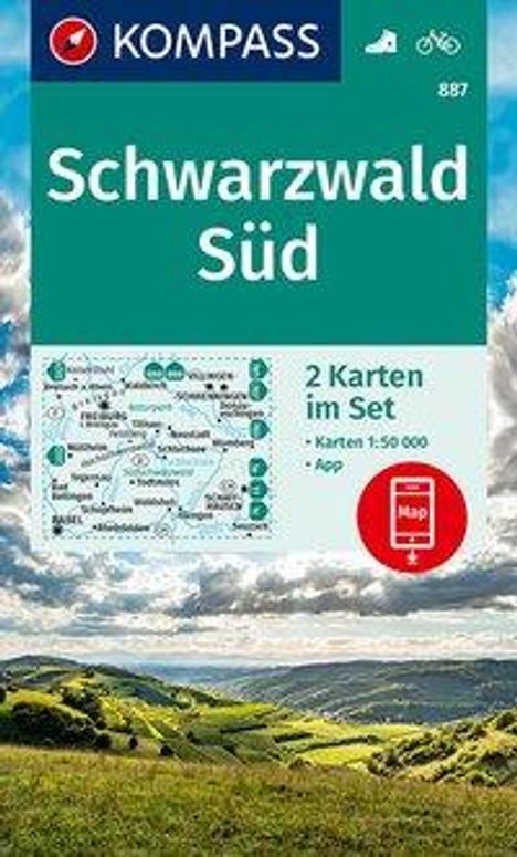 KOMPASS Wanderkarte Schwarzwald Süd 1:50 000, Karten