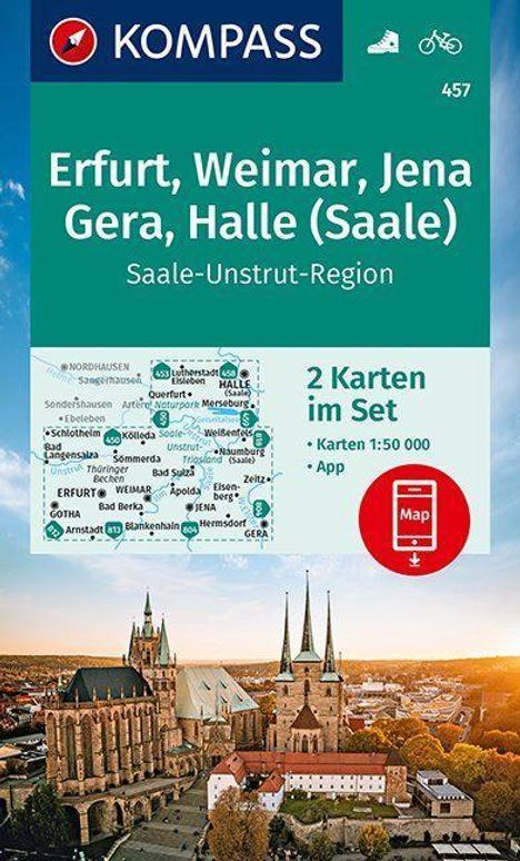KOMPASS Wanderkarte Erfurt, Weimar, Jena, 1:50 000, Karten