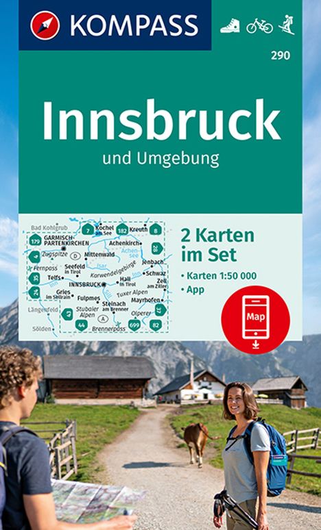 KOMPASS Wanderkarten-Set 290 Innsbruck und Umgebung (2 Karte, Karten