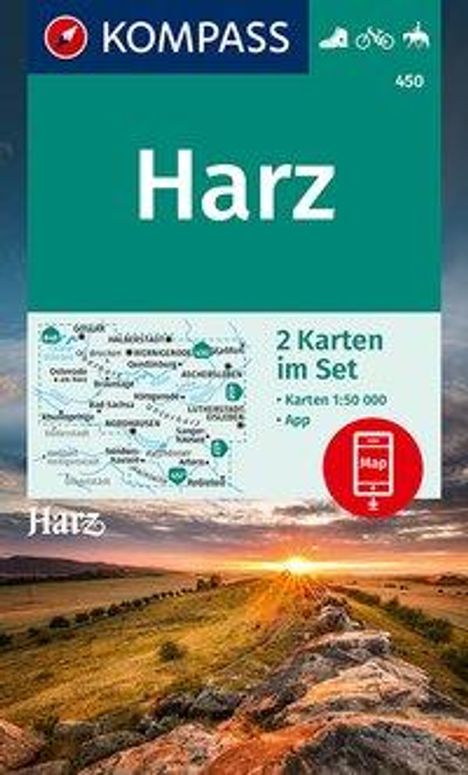KOMPASS Wanderkarte Harz, Karten