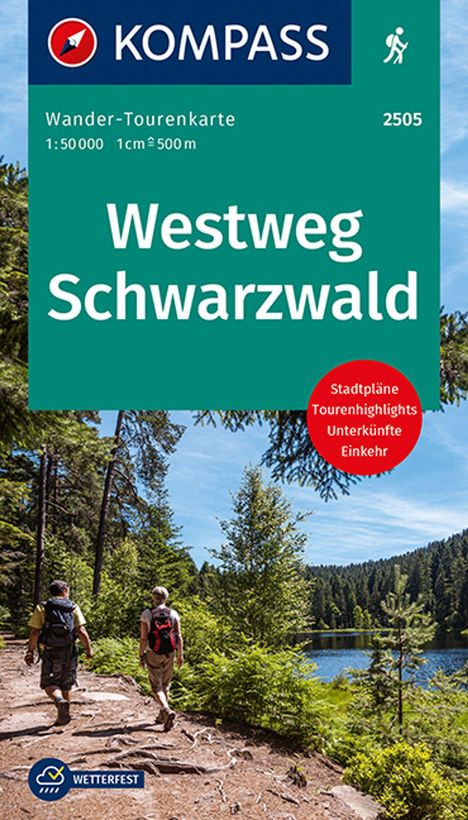 KOMPASS Wander-Tourenkarte Westweg Schwarzwald 1:50.000, Karten