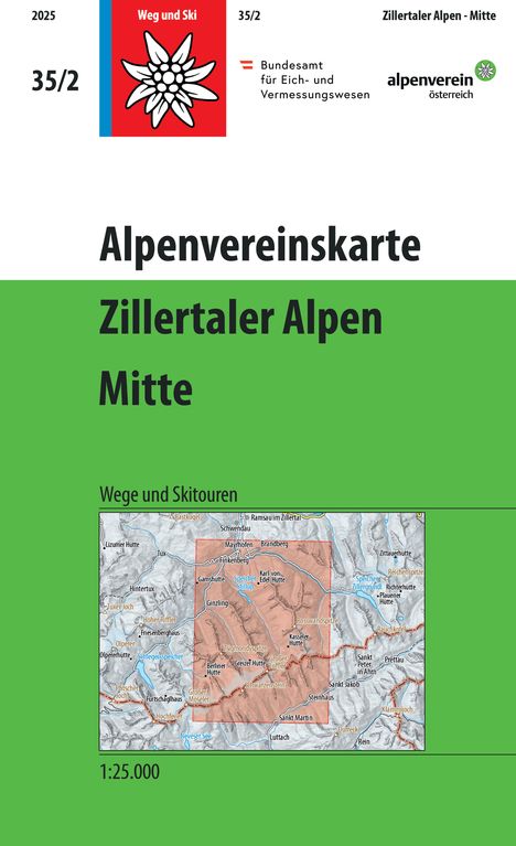 Österreichischer Alpenverein: Alpenvereinskarte 1:25000, Karten