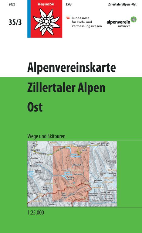 Österreichischer Alpenverein: Alpenvereinskarte 1:25000, Karten