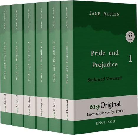 Jane Austen: Pride and Prejudice / Stolz und Vorurteil - 6 Teile Softcover (mit kostenlosem Audio-Download-Link), Buch