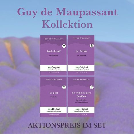 Guy de Maupassant: Guy de Maupassant Kollektion (Bücher + 4 Audio-CDs) - Lesemethode von Ilya Frank, Buch