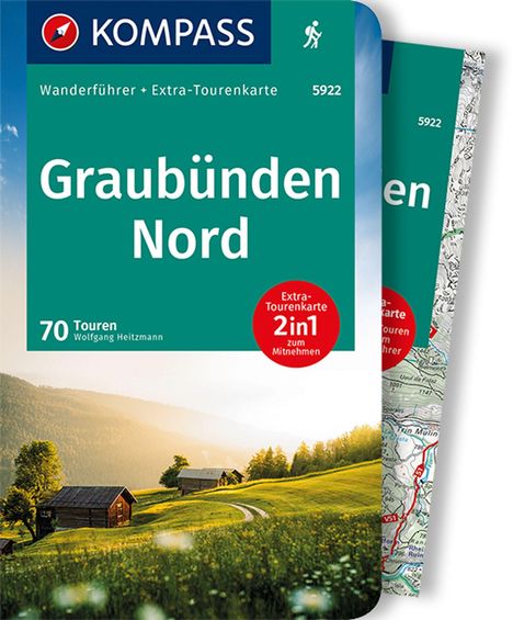 Wolfgang Heitzmann: KOMPASS Wanderführer Graubünden Nord, 70 Touren, Buch