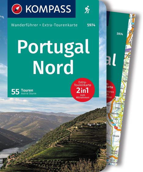 Astrid Sturm: KOMPASS Wanderführer Portugal Nord, 55 Touren mit Extra-Tourenkarte, Buch