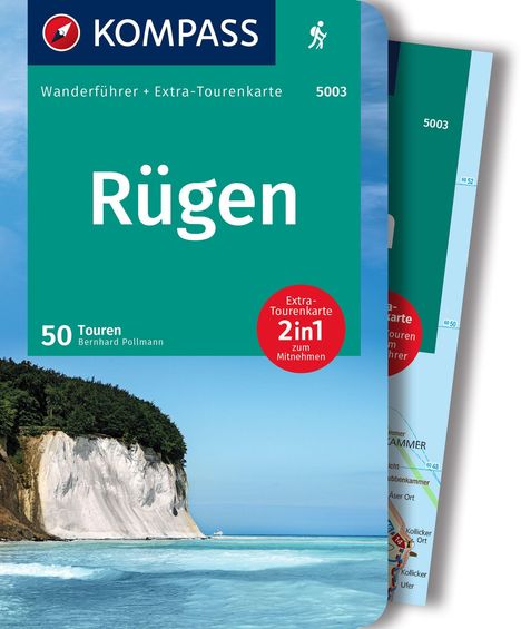 Bernhard Pollmann: KOMPASS Wanderführer Rügen, 50 Touren mit Extra-Tourenkarte, Buch