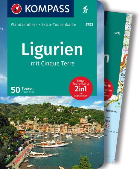 Franz Wille: KOMPASS Wanderführer Ligurien mit Cinque Terre, 50 Touren mit Extra-Tourenkarte, Buch