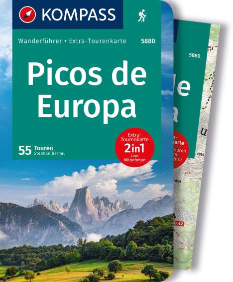 Stephan Bernau: KOMPASS Wanderführer Picos de Europa, 55 Touren mit Extra-Tourenkarte, Buch