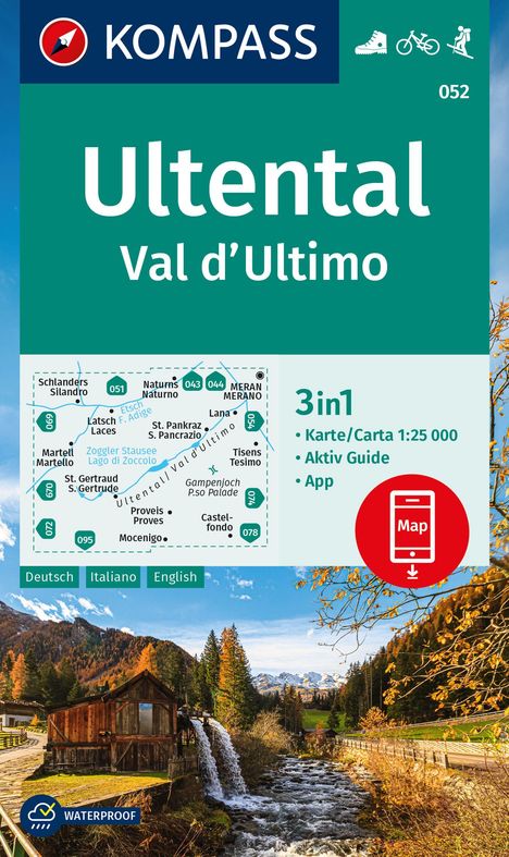 KOMPASS Wanderkarte 052 Ultental / Val d'Ultimo 1:25.000, Karten
