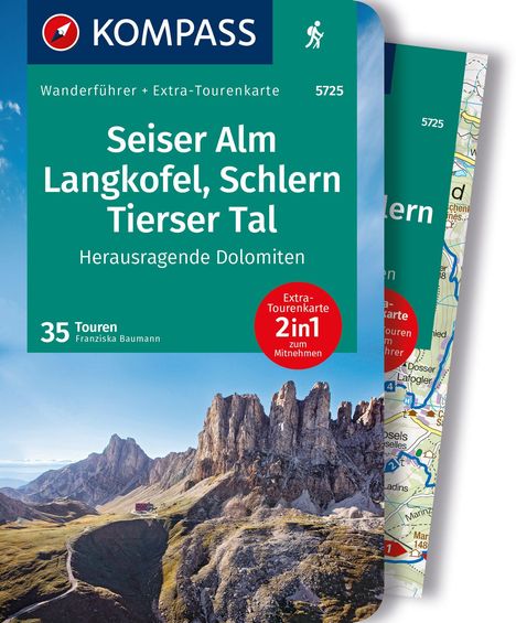 Franziska Baumann: KOMPASS Wanderführer Seiser Alm, Langkofel, Schlern, Tierser Tal - Herausragende Dolomiten, 35 Touren mit Extra-Tourenkarte, Buch
