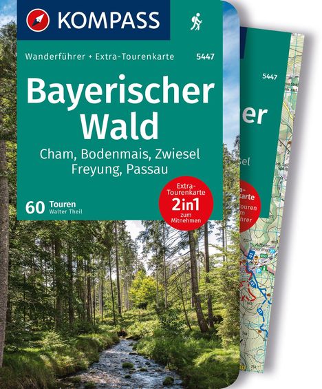 Walter Theil: KOMPASS Wanderführer Bayerischer Wald, Cham, Bodenmais, Zwiesel, Freyung, Passau, 60 Touren mit Extra-Tourenkarte, Buch