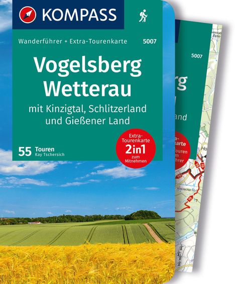 Kay Tschersich: KOMPASS Wanderführer Vogelsberg-Wetterau, 55 Touren mit Extra-Tourenkarte, Buch