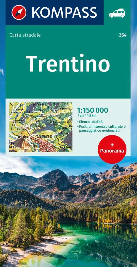 KOMPASS Autokarte Trentino 1:150.000, Karten