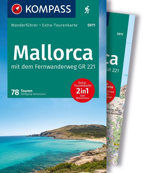 Wolfgang Heitzmann: KOMPASS Wanderführer Mallorca, 78 Touren mit Extra-Tourenkarte, Buch