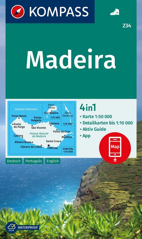 KOMPASS Wanderkarte 234 Madeira 1:50.000, Karten