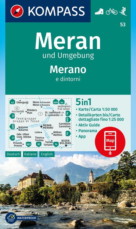 KOMPASS Wanderkarte 53 Meran und Umgebung / Merano e dintorni 1:50.000, Karten