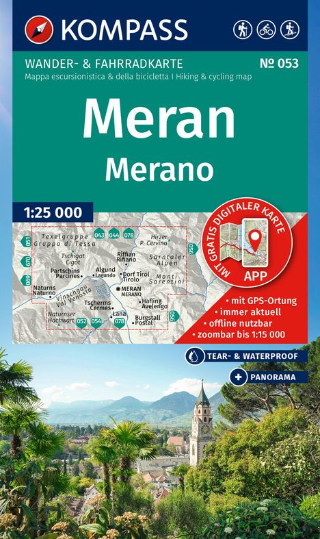 KOMPASS Wanderkarte 053 Meran / Merano 1:25.000, Karten