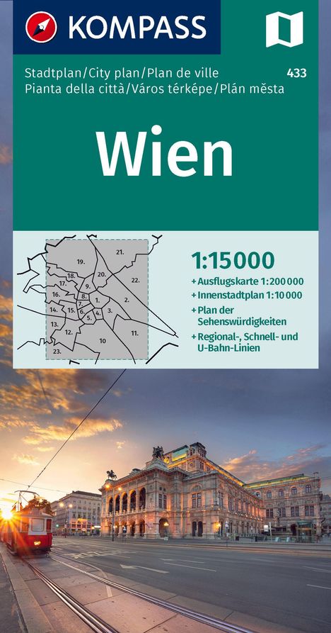 KOMPASS Stadtplan Wien 1:15.000, Karten