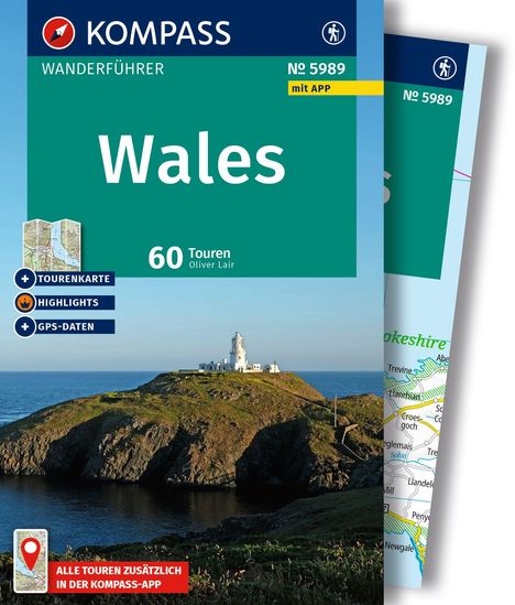 KOMPASS Wanderführer Wales, 60 Touren mit Extra-Tourenkarte, Buch