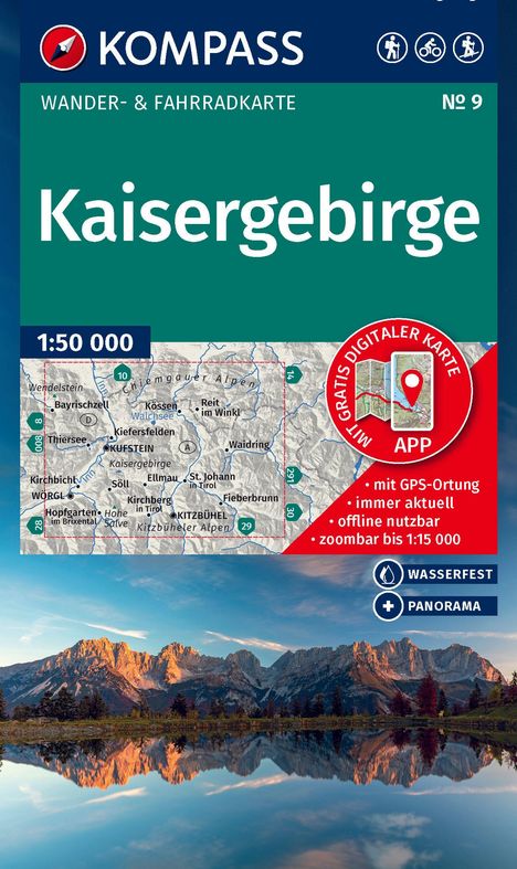 KOMPASS Wanderkarte 9 Kaisergebirge 1:50.000, Karten