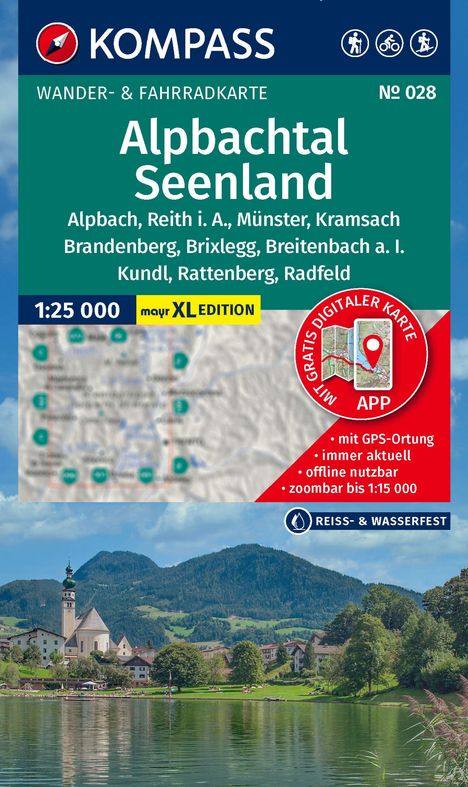 KOMPASS Wanderkarte 028 Alpbachtal, Seenland 1:25.000, Karten