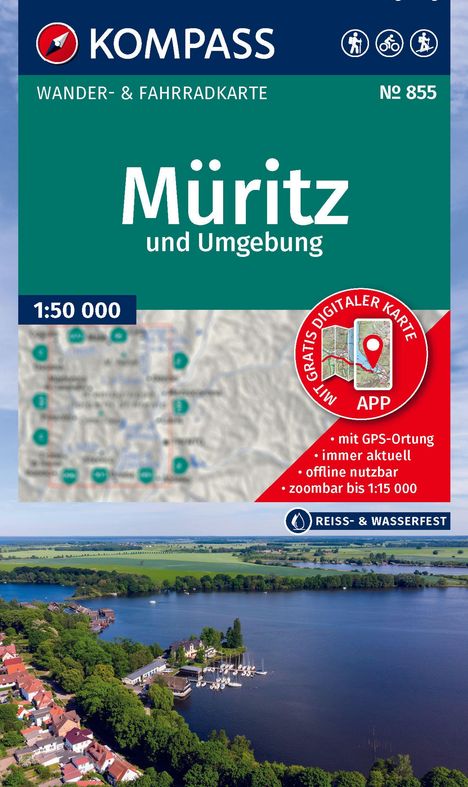 KOMPASS Wanderkarten-Set 855 Müritz und Umgebung (2 Karten) 1:50.000, Karten