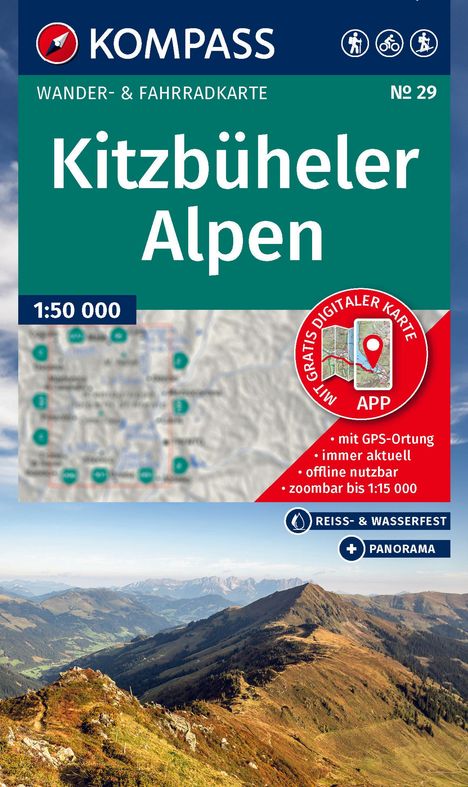 KOMPASS Wanderkarte 29 Kitzbüheler Alpen 1:50.000, Karten