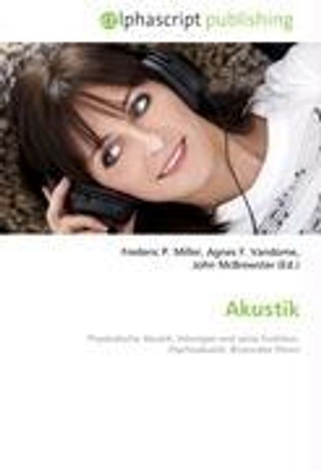 alphascript publishing, Akustik, Frau mit Kopfhörern auf dem Boden liegend.