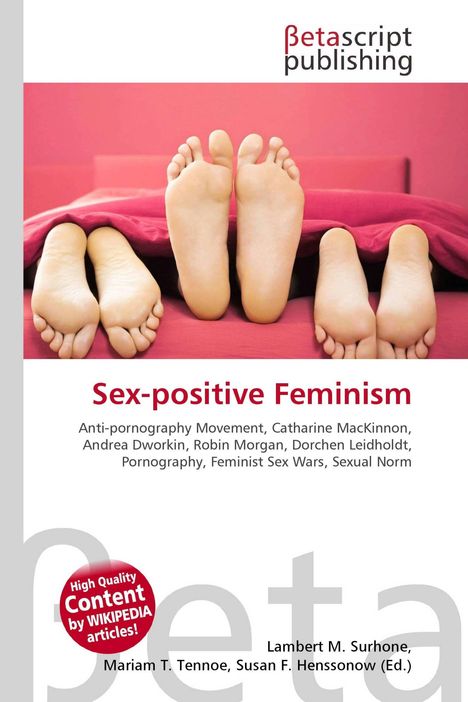 "Sex-positive Feminism" und Verlagslogo oben. Drei Paar Füße unter rosa Decke, Symbolik für Intimität.