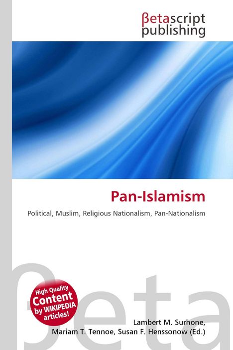 "Betascript publishing", "Pan-Islamism", "Political, Muslim, Religious Nationalism, Pan-Nationalism". Blaue abstrakte Wellen.