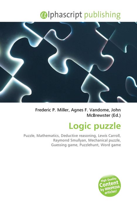 "Logic puzzle" von Miller, Vandome, McBrewster. Begriffe: Puzzle, Mathematik, Deduktion. Puzzle-Motiv im Hintergrund.