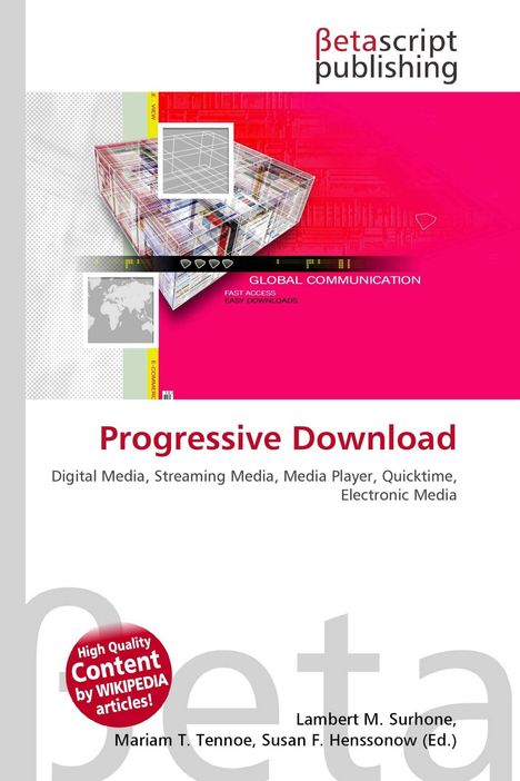 Text: "Progressive Download, Digital Media", oben ein Logo von Betascript Publishing, darunter eine abstrakte Illustration.