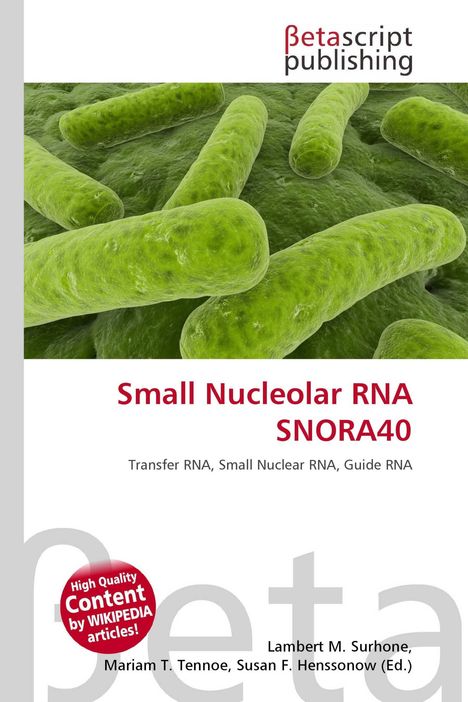 "Small Nucleolar RNA SNORA40" in roter Schrift. Grüner, länglicher Organismus darunter.