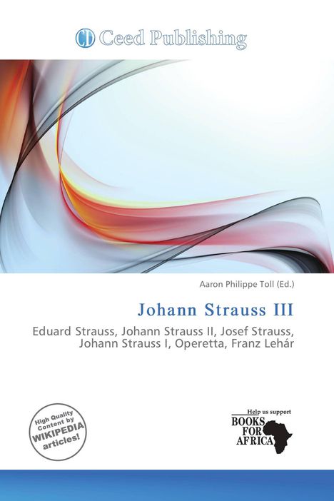 "Johann Strauss III" von Aaron Philippe Toll, Ceed Publishing, abstrakte Wellen in Orange und Blau. Bücherhilfe für Afrika.