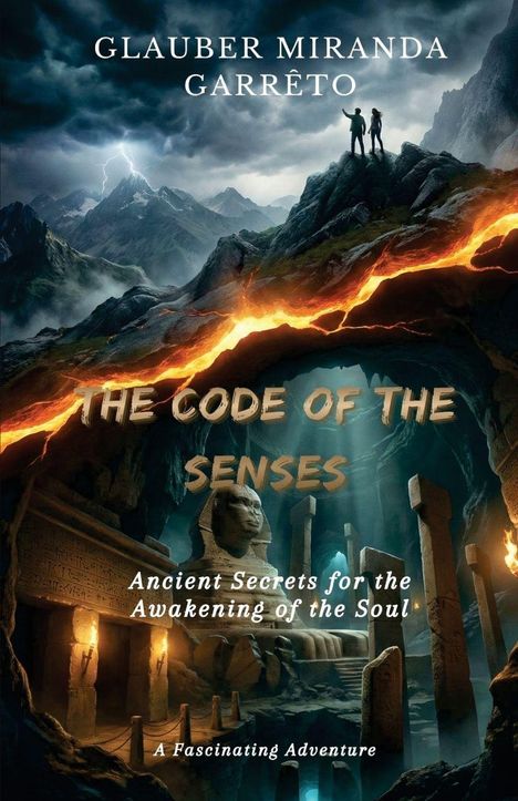 THE CODE OF THE SENSES. Antike Geheimnisse zur Erweckung der Seele. Zwei Figuren auf einem Berg, ägyptische Ruinen.