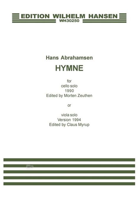 Hans Abrahamsen: Hans Abrahamsen: Hymne (Viola or Cello), Noten