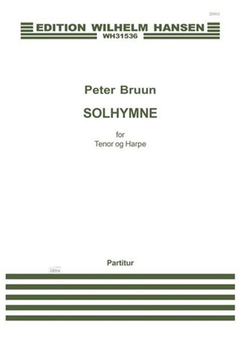 Peter Bruun: Solhymne (Player's score), Noten