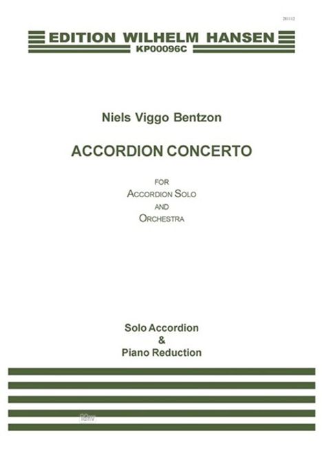 Niels Viggo Bentzon: Accordion Concerto (solo accordion and piano reduction), Noten