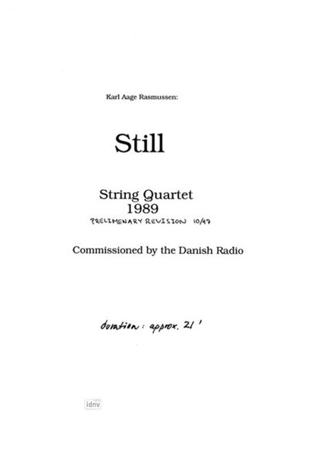 Karl Aage Rasmussen: Still - String Quartet No.4, Noten