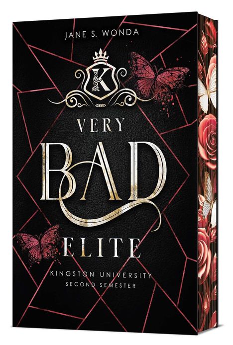 „VERY BAD ELITE“ von Jane S. Wonda. Schmetterlinge, Rosen, geometrisches Muster.