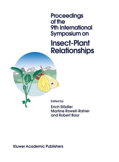 "Proceedings of the 9th International Symposium on Insect-Plant Relationships" in Blau, Illustration mit Blatt und Insekt.